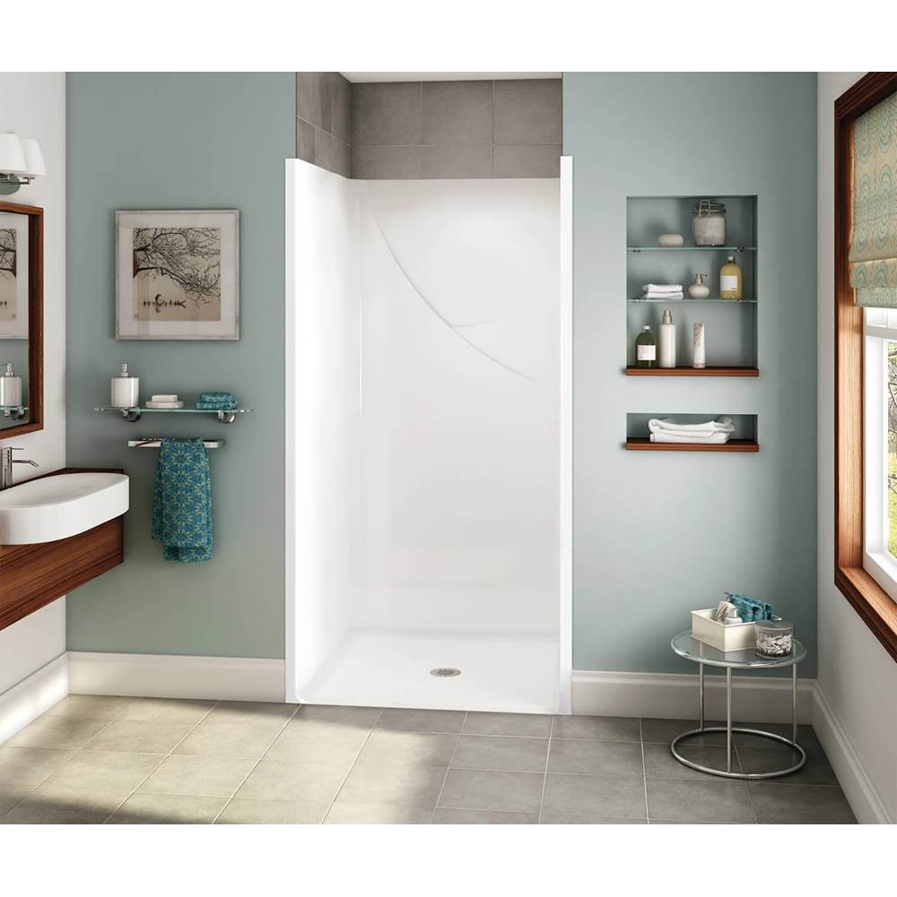 Aker OPS-3636-RS RRF AcrylX Alcove Center Drain One-Piece Shower in Bone - Base Model