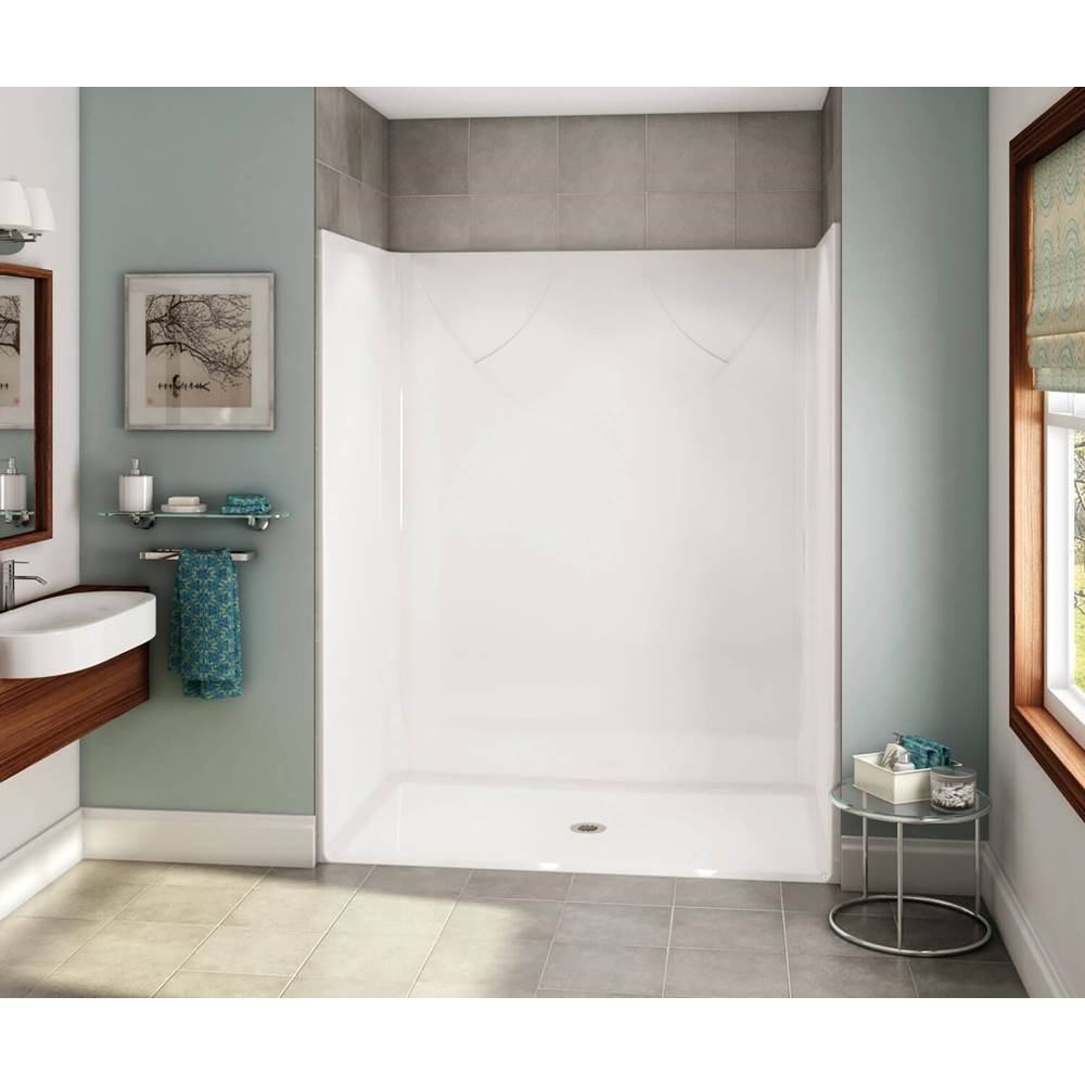 Aker OPS-6036 AcrylX Alcove Center Drain One-Piece Shower in Thunder Grey - Base Model