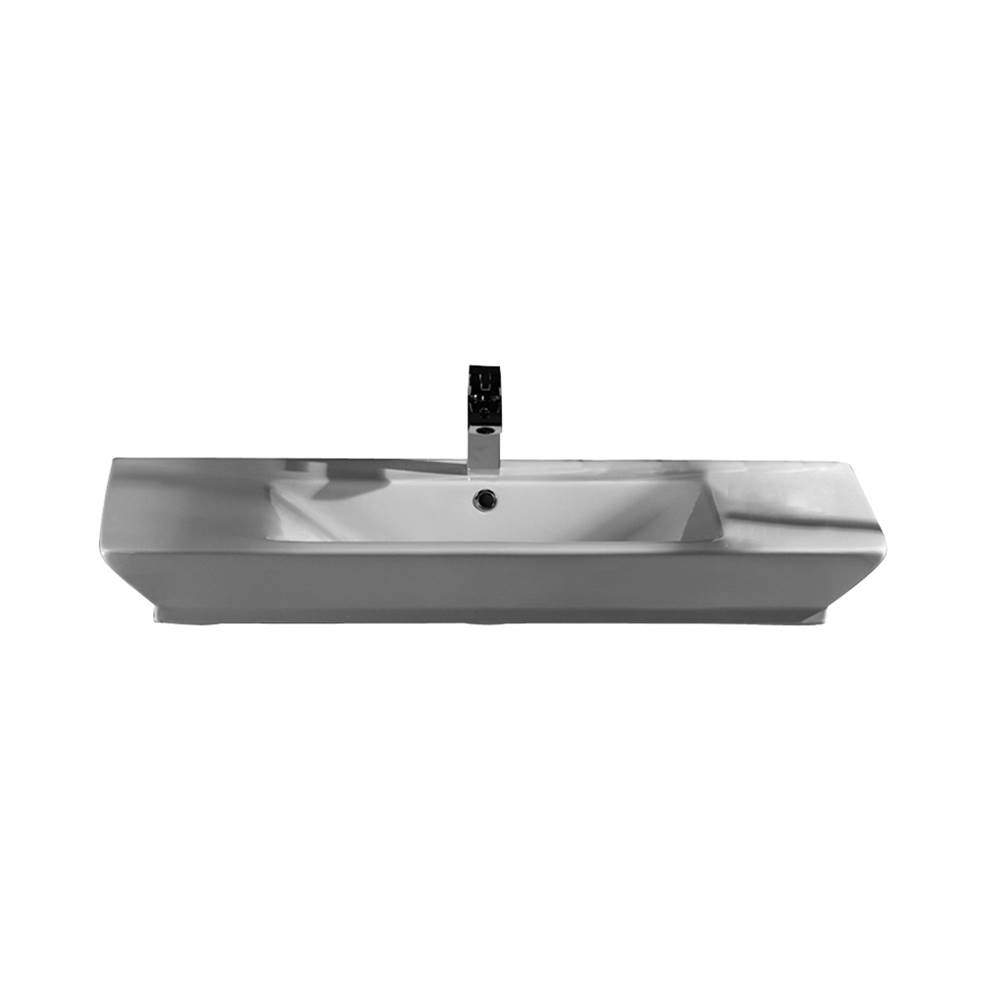 Barclay Opulence Above Counter Basin1-Hole,39-1/2'',White,Rect.Bowl