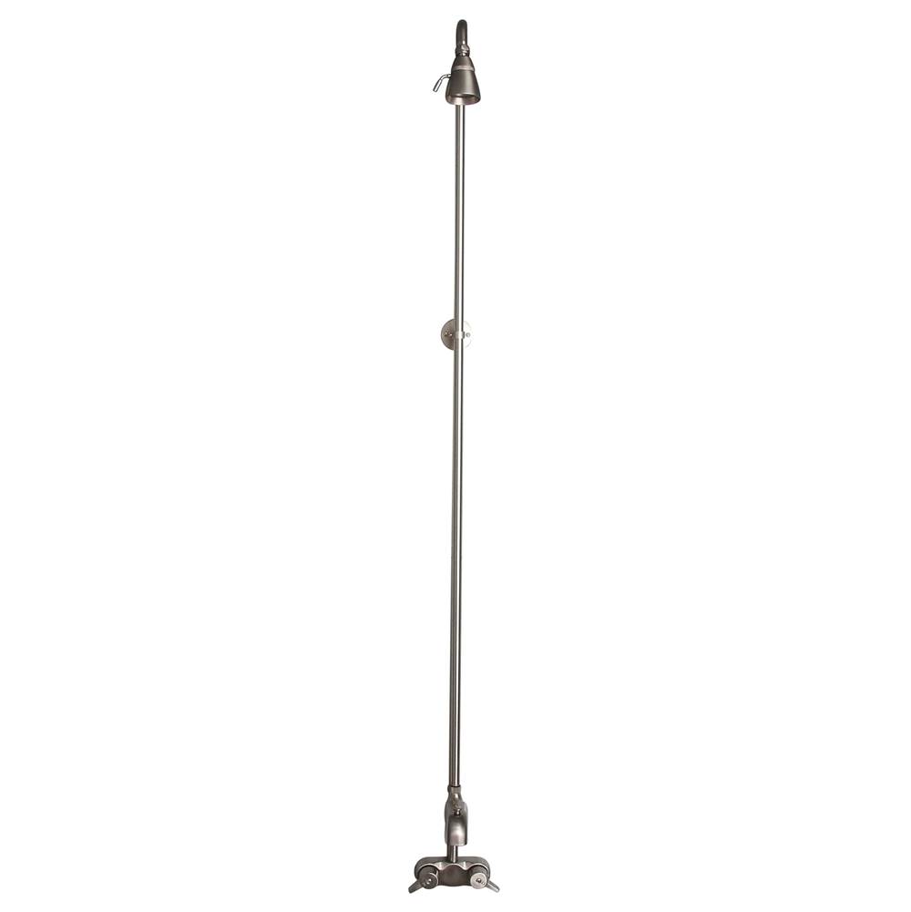 Barclay Diverter Bathcock w/Code Spout, Riser, Brushed Nickel