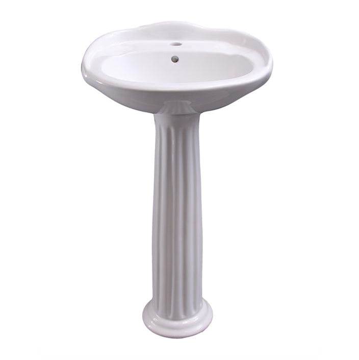 Barclay Arianne 19'' Pedestal Lavatory1 Faucet Hole,White
