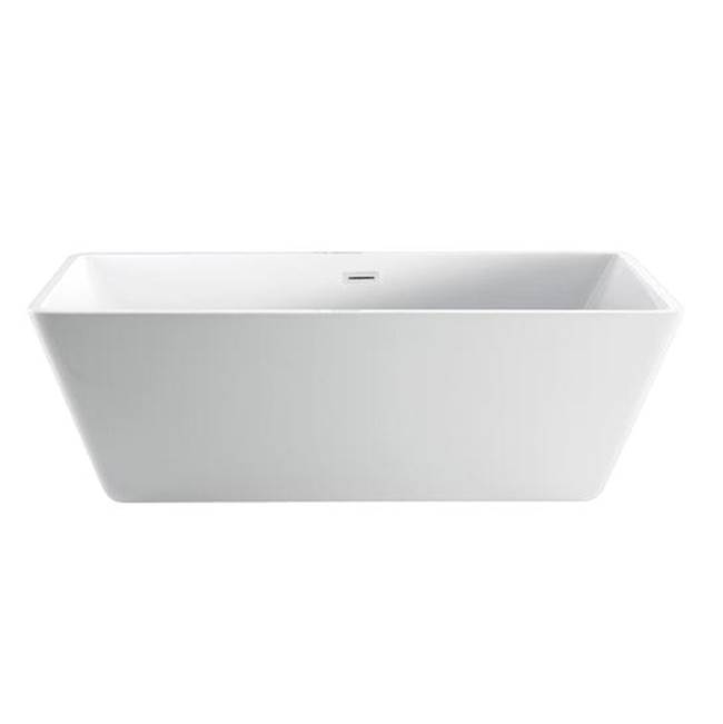 Barclay Siren 64'' AC Rect Tub WithInternal OF Drain Chrome, WH