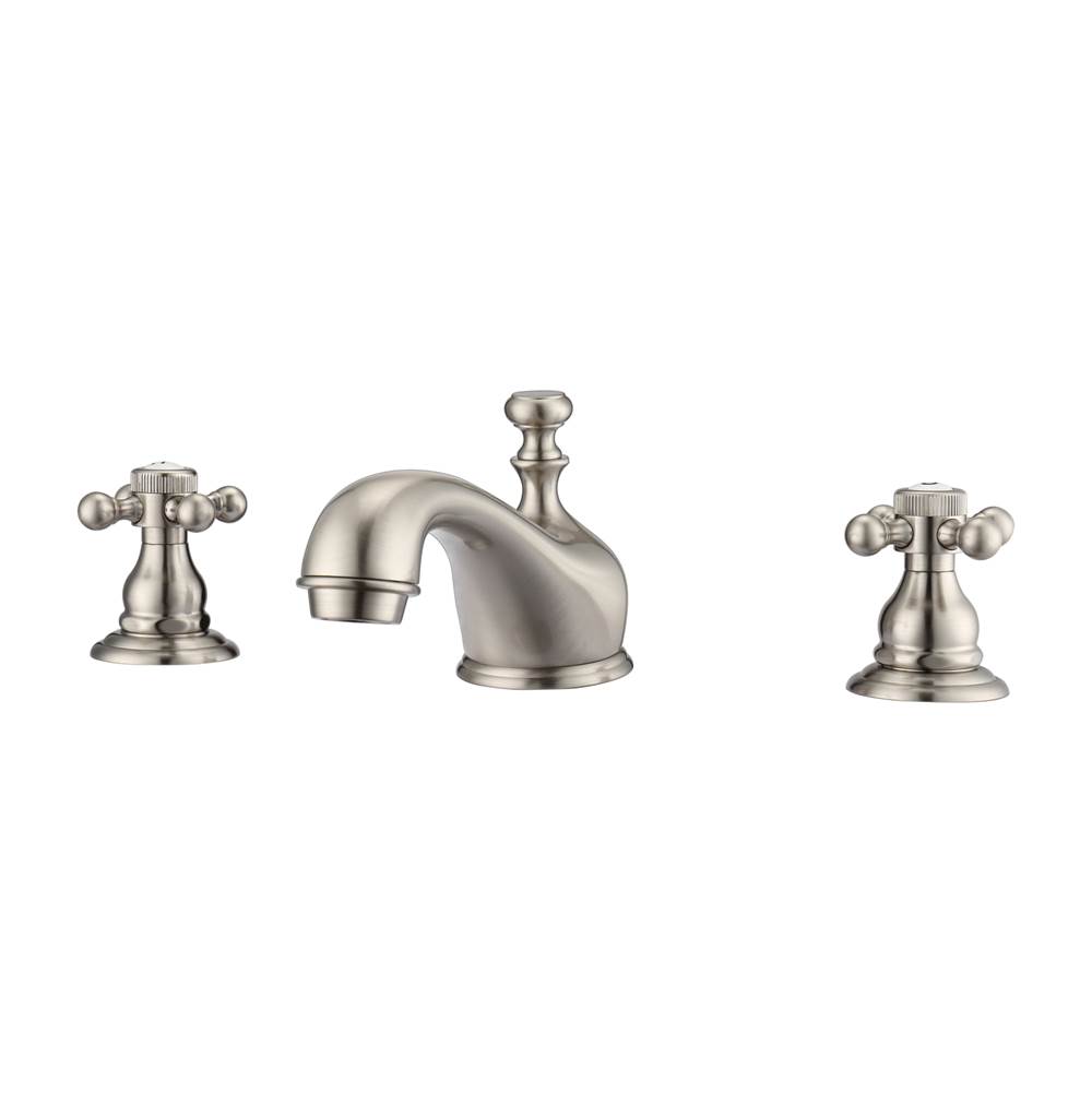 Barclay Marsala 8''cc Lav Faucet, withHoses,Button Cross Handles, BN