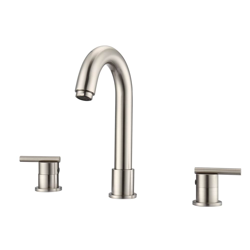 Barclay Conley 8'' Lav Faucet, withhoses, Metal Lever Handles, BN