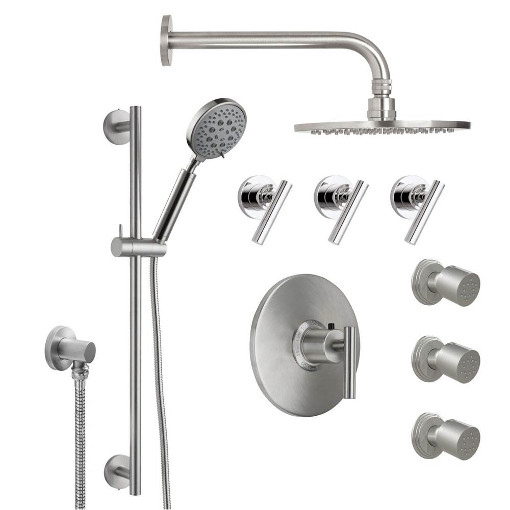 California Faucets Tiburon StyleTherm® 3/4'' Thermostatic Shower System with Body Spray, Handshower on Slide Bar, and Showerhead