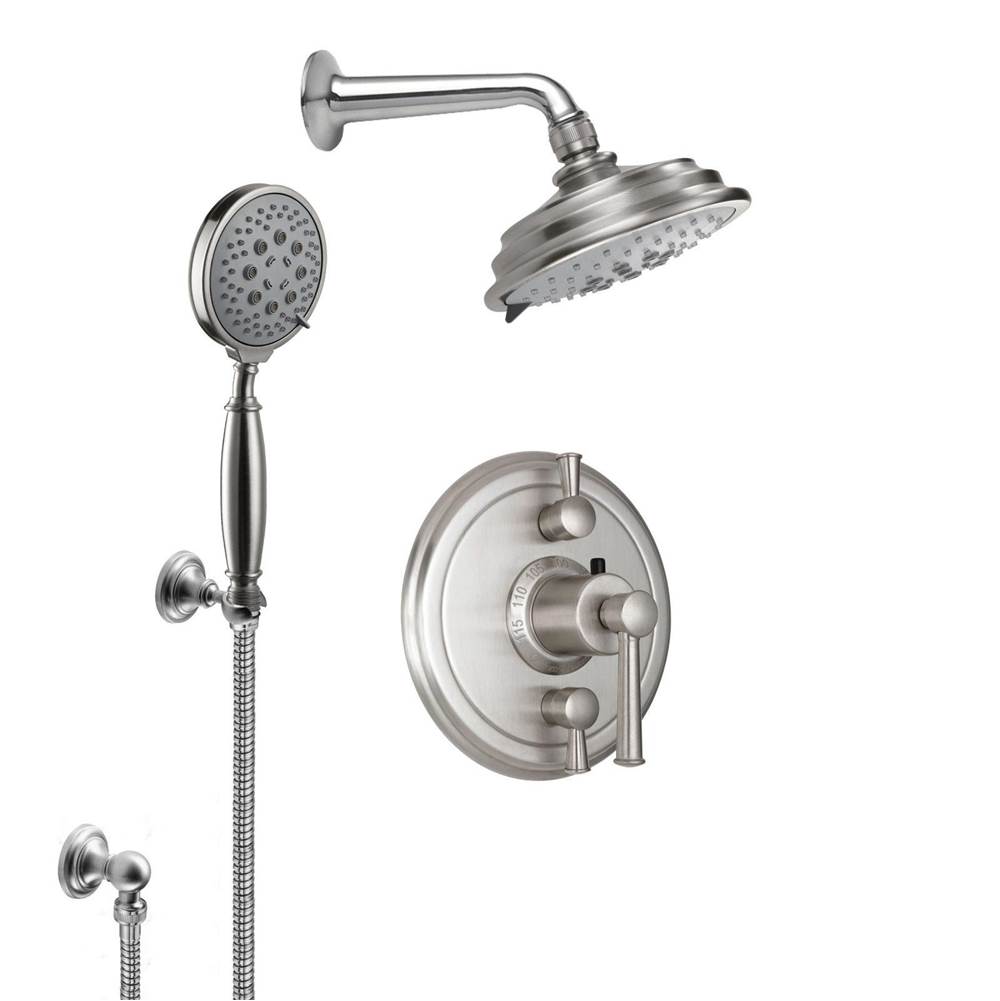 California Faucets Miramar StyleTherm® 1/2'' Thermostatic Shower System with Showerhead and Handshower on Hook