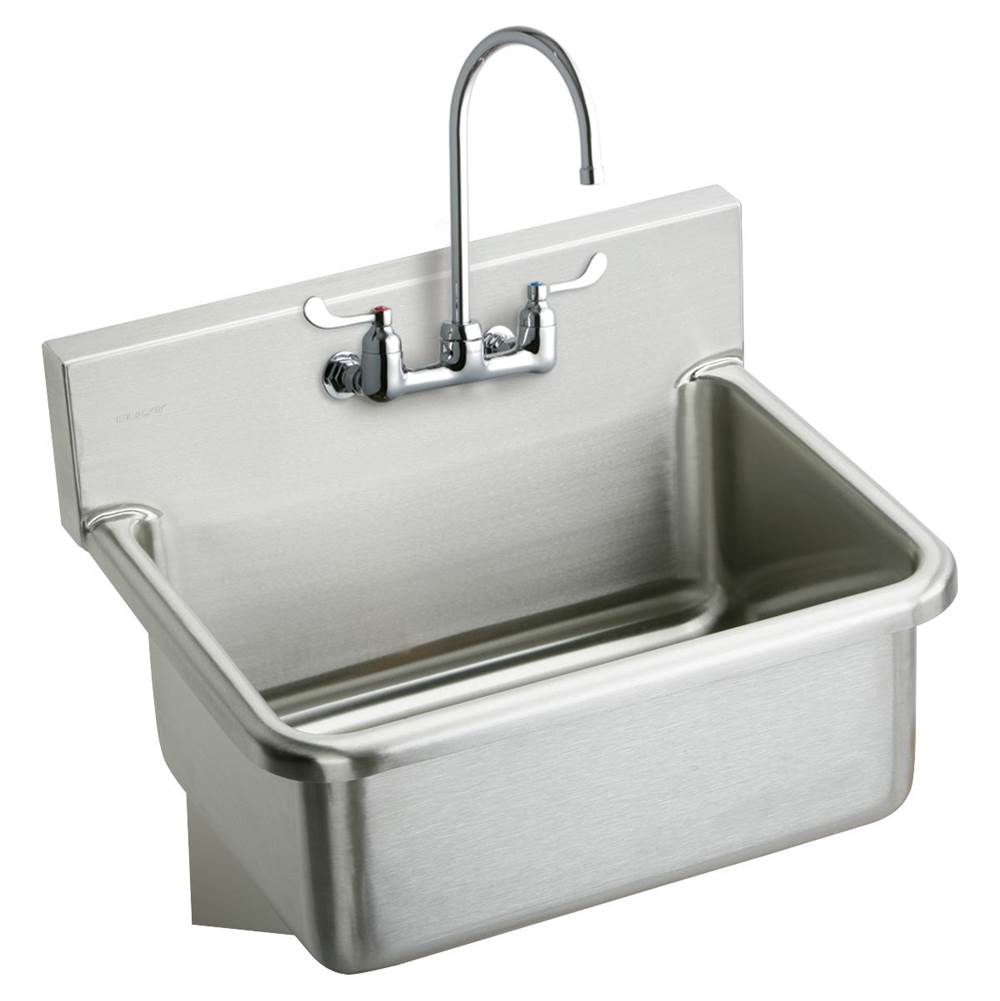Elkay Stainless Steel 31'' x 19.5'' x 10-1/2'', Wall Hung Single Bowl Hand Wash Sink Kit