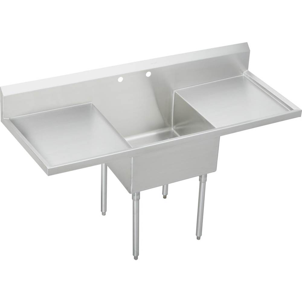 Elkay Sturdibilt Stainless Steel 78'' x 27-1/2'' x 14'' Floor Mount, Single Compartment Scullery Sink with Drainboard