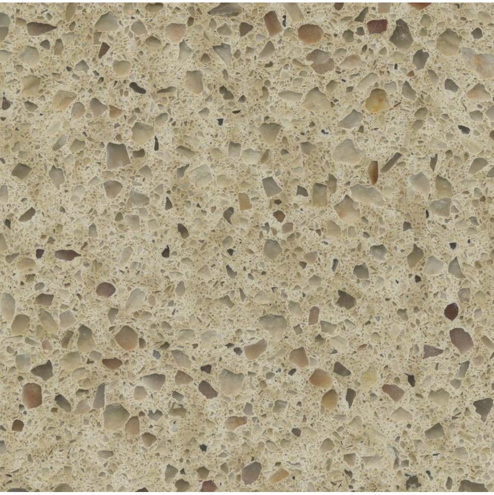 Empire Industries QUARTZ NOVA 25 X 22 1.25'' CAFE LATTE COUNTERTOP WITH BISCUIT OVAL BOWL INSTALLED