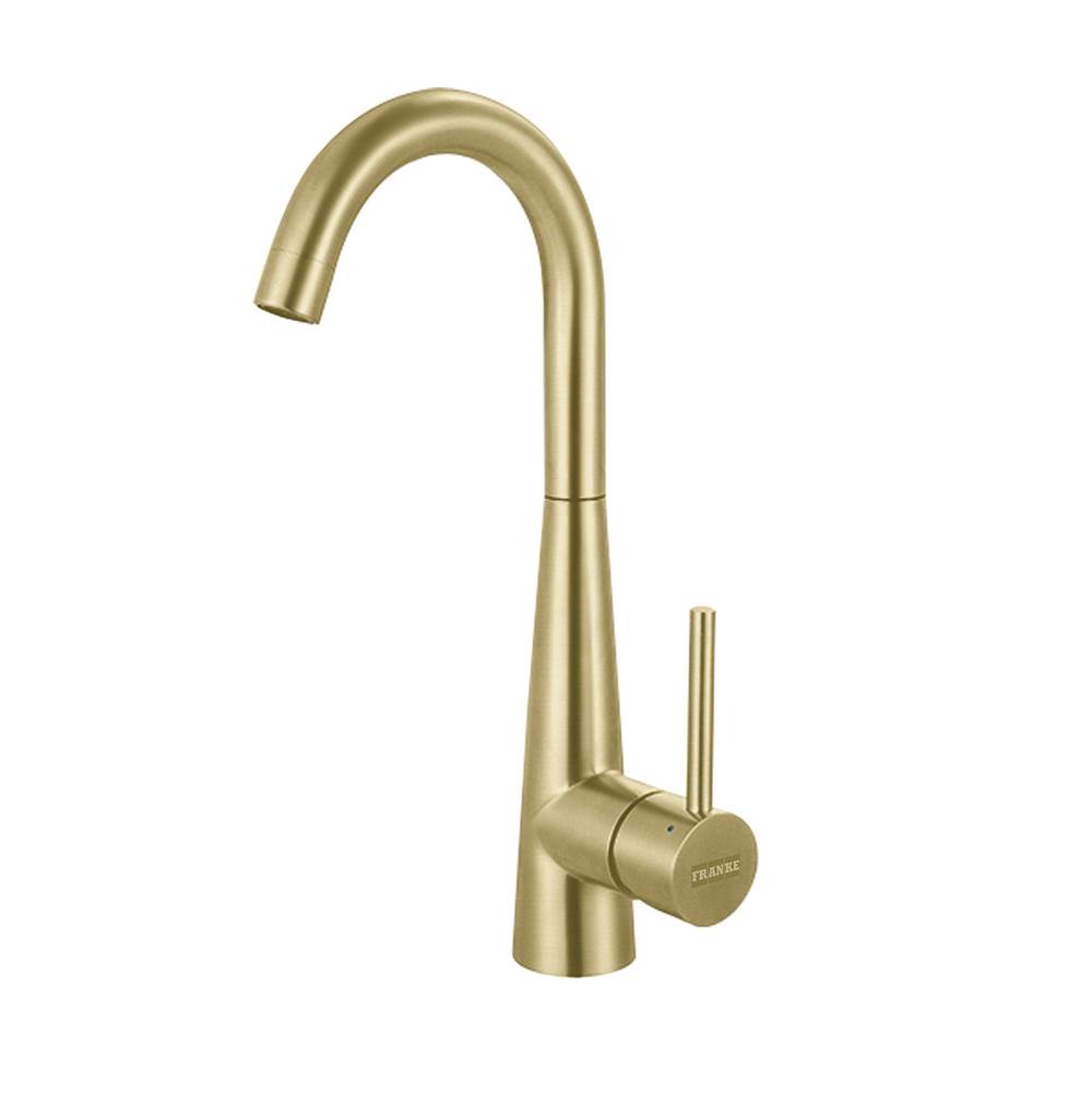 Franke Steel 14.4-in Single Handle Swivel Spout Kitchen Prep / Bar Faucet in Gold, STL-BR-GLD