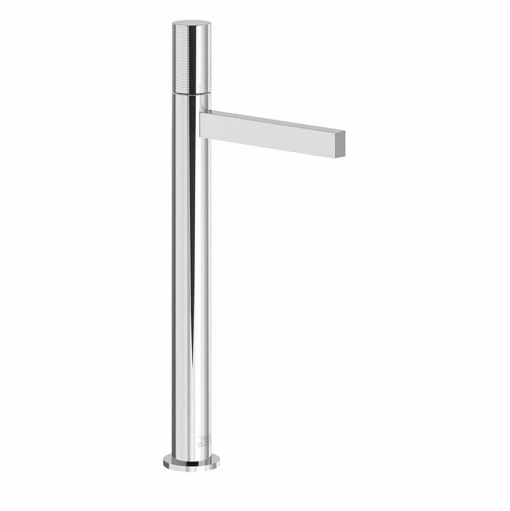 Franz Viegener Tall Vessel Height, Single Handle Luxury Lavatory Set, Rings Cylinder Handle, With Push-Down Pop-Up Drain Assembly (No Lift Rod)