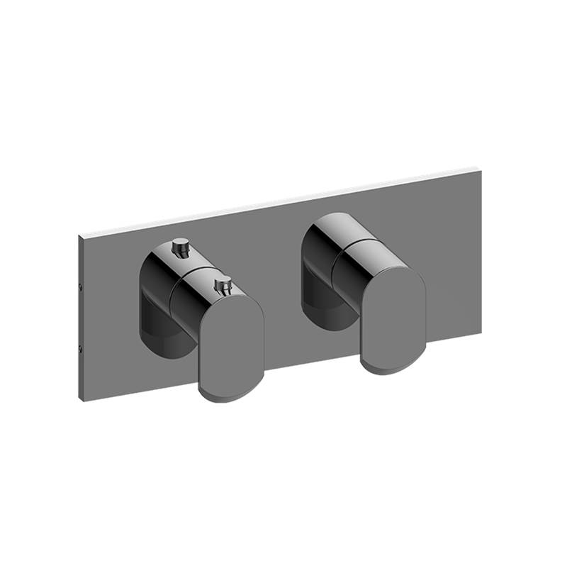 Graff M-Series Square 2-Hole Trim Plate with Phase Handles (Horizontal Installation)
