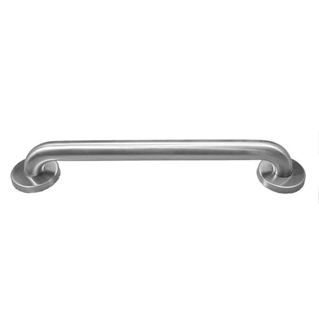 Health at Home 12'' Straight Grab Bar. Knurled. Brushed Stainless.