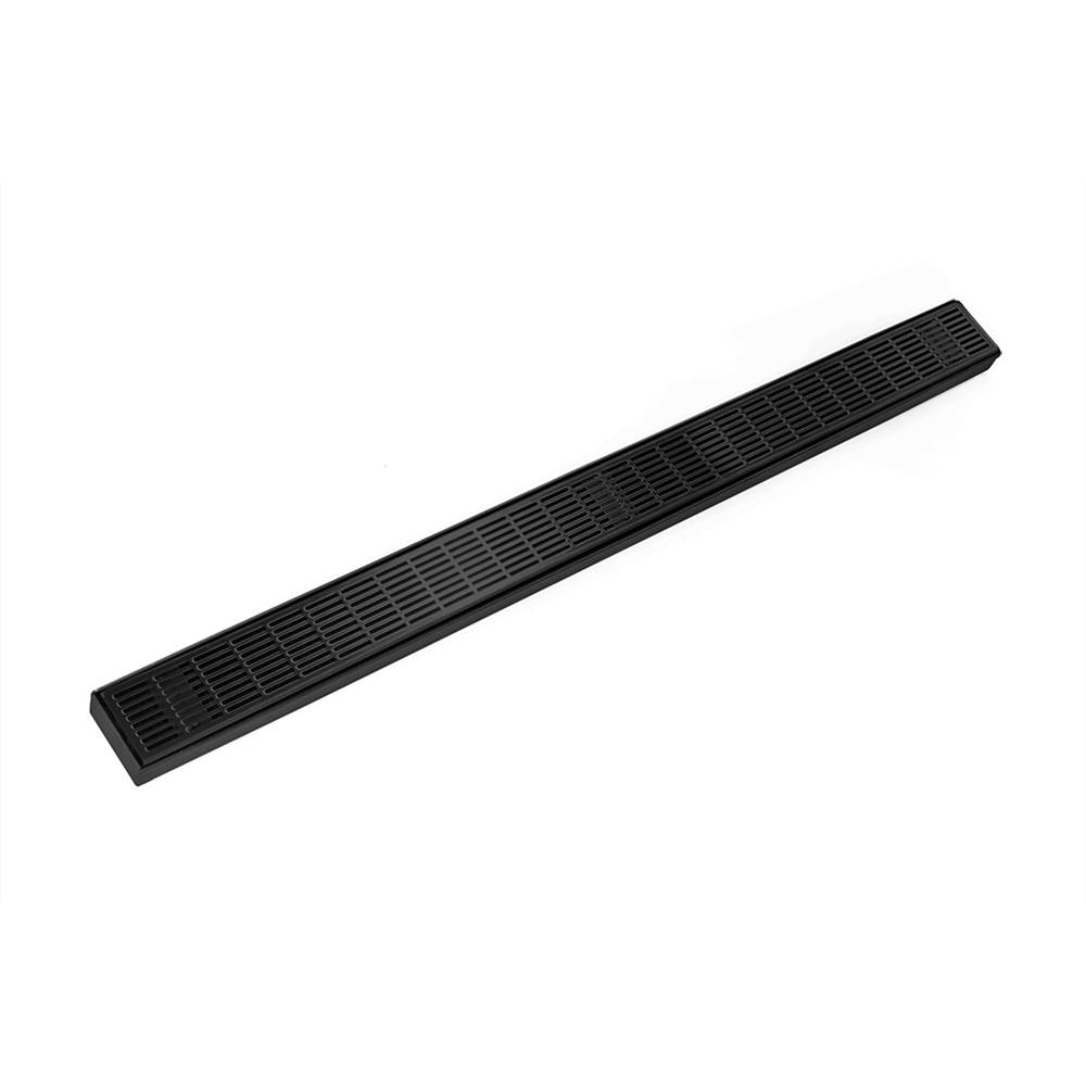 Infinity Drain 48'' FX Series Complete Kit with Perforated Slotted Grate in Matte Black