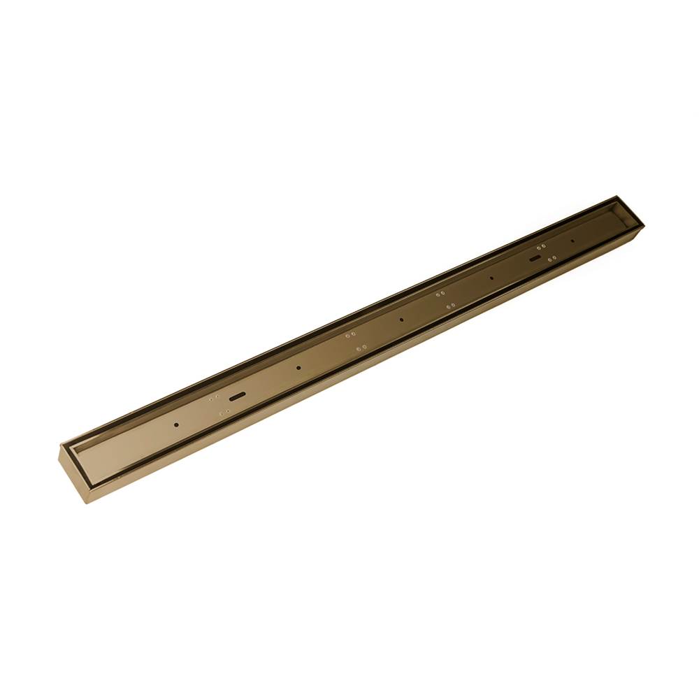 Infinity Drain 40'' FX Series Complete Kit with Tile Insert Frame in Satin Bronze