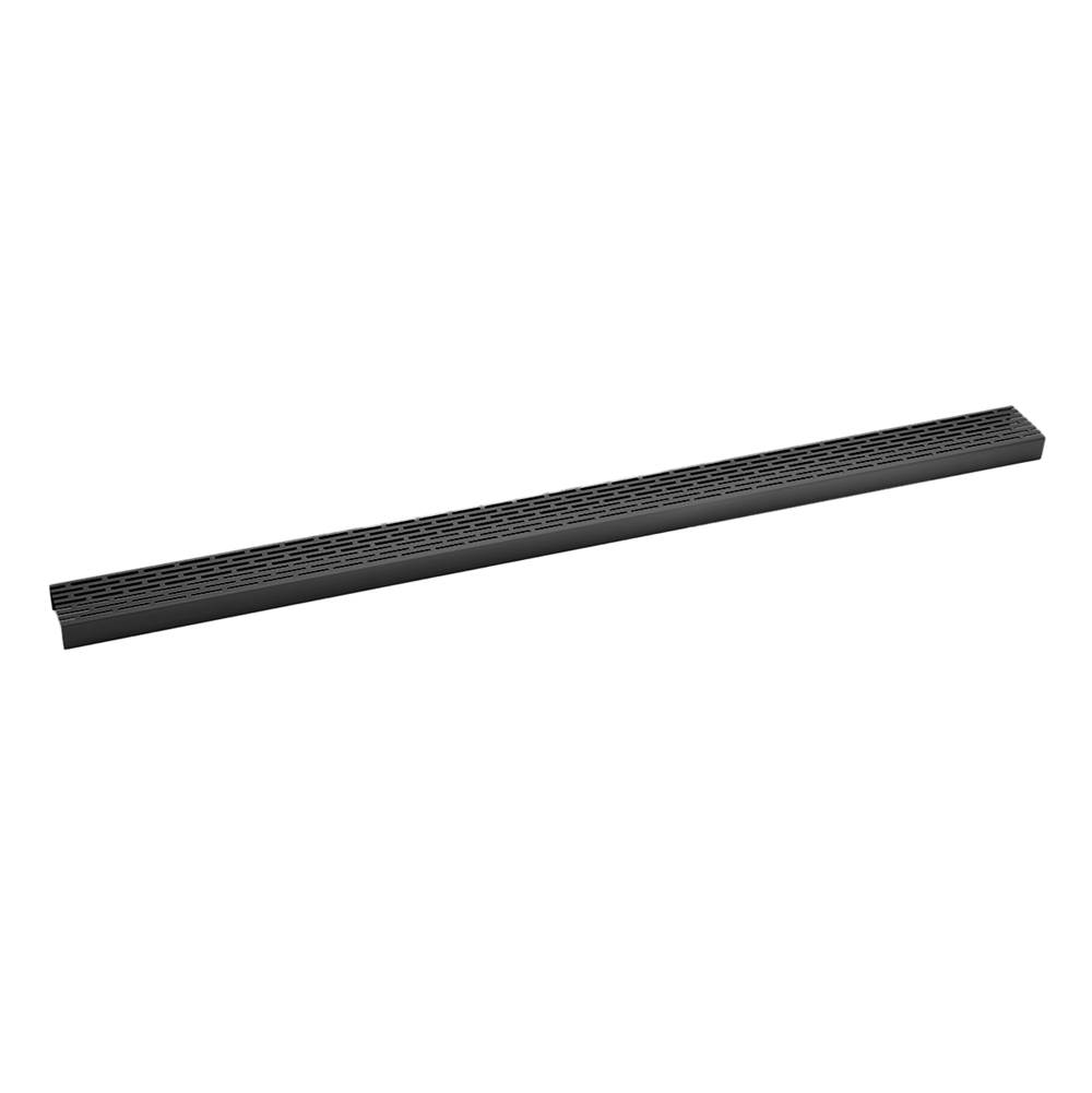Infinity Drain 96'' Perforated Offset Slot Pattern Grate for S-LT 65 in Matte Black