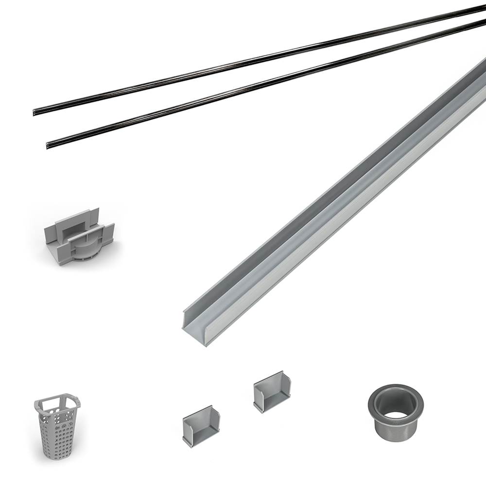 Infinity Drain 60'' Rough Only Kit for S-AG 38 and S-DG 38 series. Includes PVC Components and Channel Trim