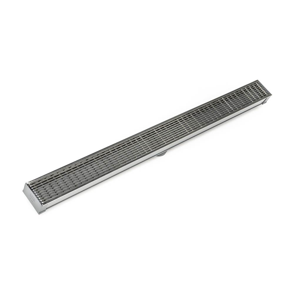 Infinity Drain 96'' S-PVC Series Complete Kit with 2 1/2'' Wedge Wire Grate in Satin Stainless