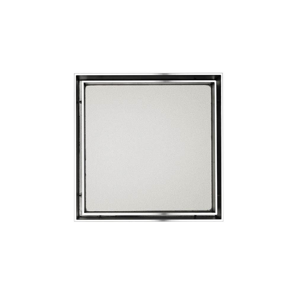 Infinity Drain 5'' x 5'' TD 15 Tile Insert Complete Kit in Polished Stainless with ABS Drain Body, 2'' Outlet