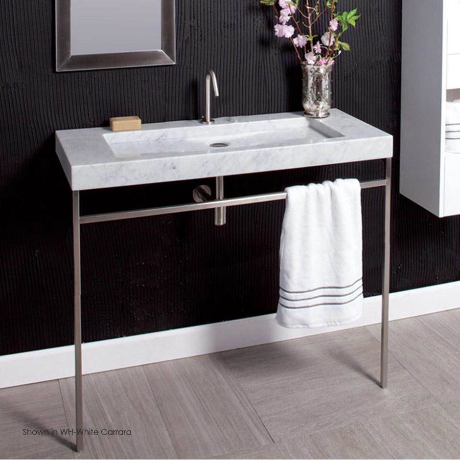 Lacava Floor-standing metal console stand with a towel bar (Bathroom Sink 5303 sold separately), made of stainless steel or brass.
