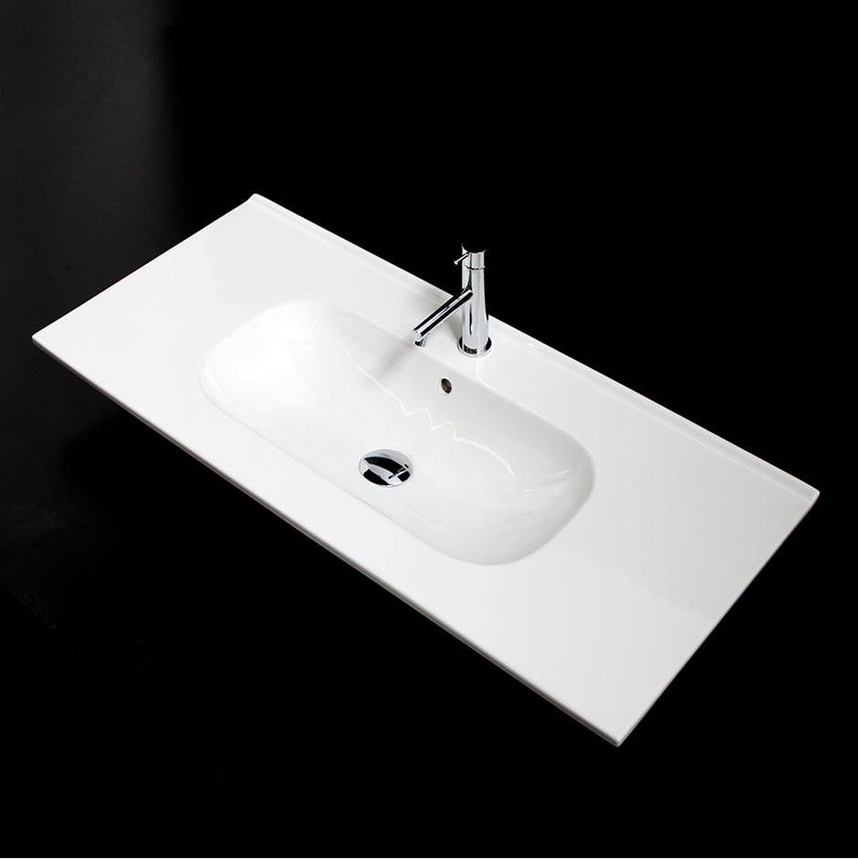 Lacava Vanity top porcelain Bathroom Sink with overflow W:40''