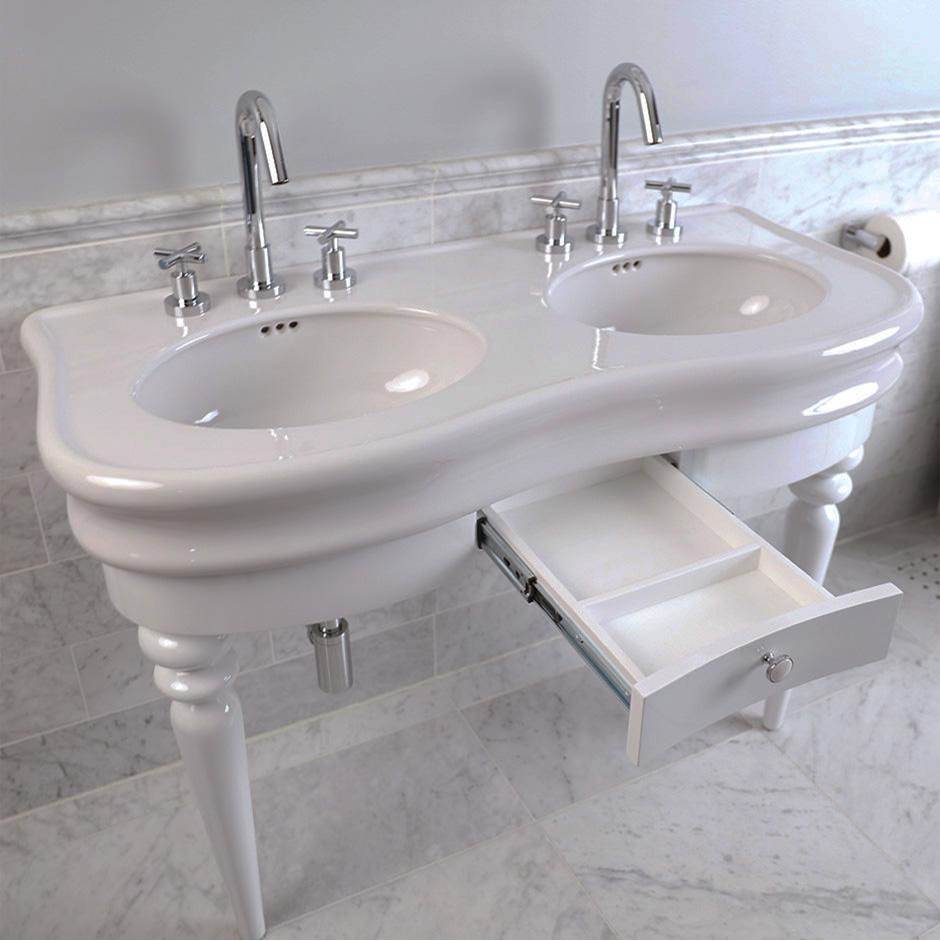 Lacava Floor-standing console with turn  legs  and a center pull out drawer stand for Bathroom Sink H253.