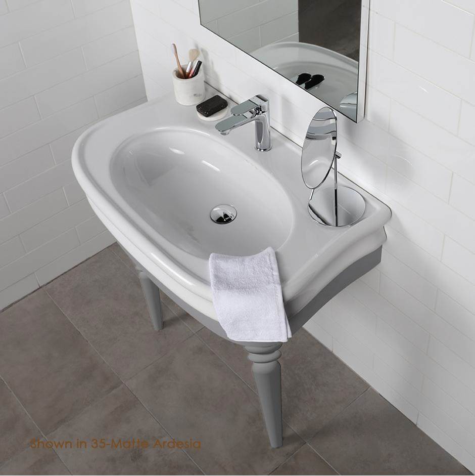Lacava Floor-standing console with turn legs stand for Bathroom Sink H252. To be attached to the back wall. W: 32 3/8'', D: 19 1/2'', H: 28 1/2''.