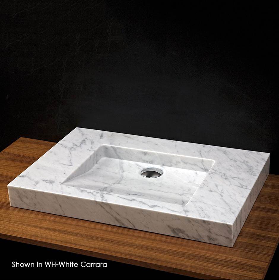 Lacava Vessel or vanity top Bathroom Sink made of natural stone, no overflow. Unfinished back.27 1/2''W x 17 3/4''D x 3''H, one faucet hole
