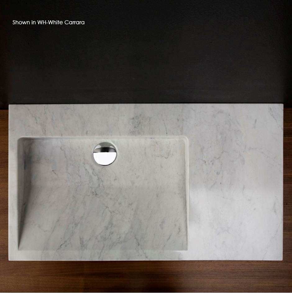 Lacava Vessel or vanity top Bathroom Sink made of natural stone, no overflow. Unfinished back. 32''W, 18''D, 3''H, no faucet holes
