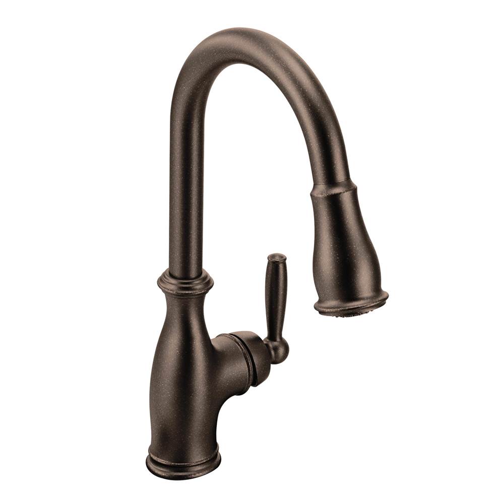 Moen Brantford One-Handle Pulldown Kitchen Faucet Featuring Power Boost and Reflex, Oil Rubbed Bronze