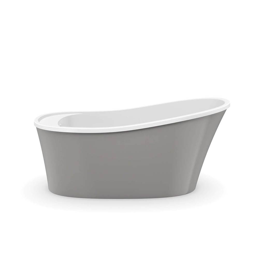 Maax Ariosa 6032 Acrylic Freestanding End Drain Bathtub in White with Sterling Silver Skirt