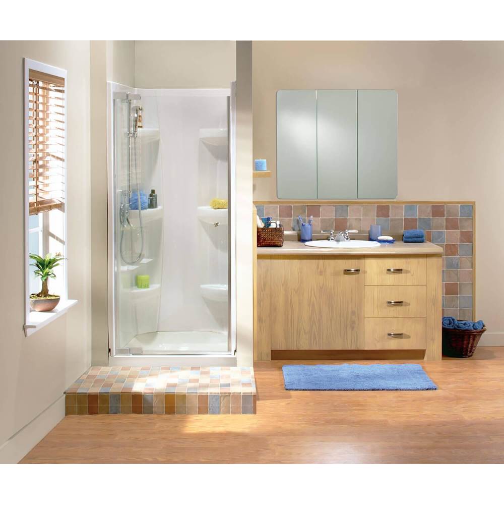 Maax Square Base 36 3 in. 36 x 36 Acrylic Alcove Shower Base with Back Center Drain in White