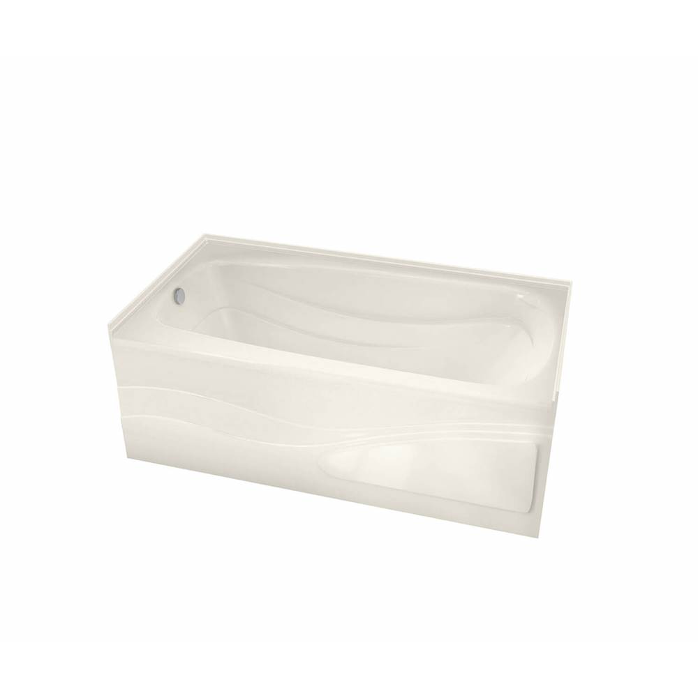 Maax Tenderness 6036 Acrylic Alcove Left-Hand Drain Combined Whirlpool & Aeroeffect Bathtub in Biscuit
