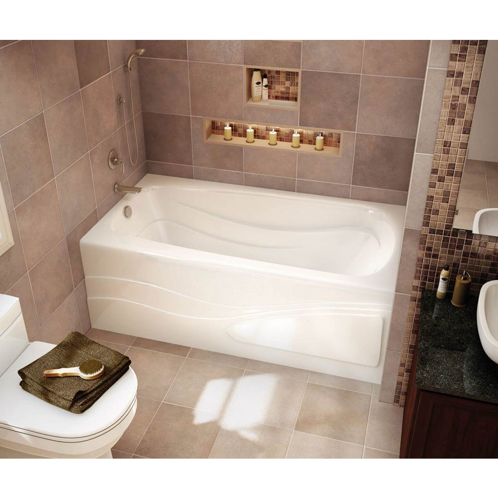 Maax Tenderness 6636 Acrylic Alcove Left-Hand Drain Combined Whirlpool & Aeroeffect Bathtub in White