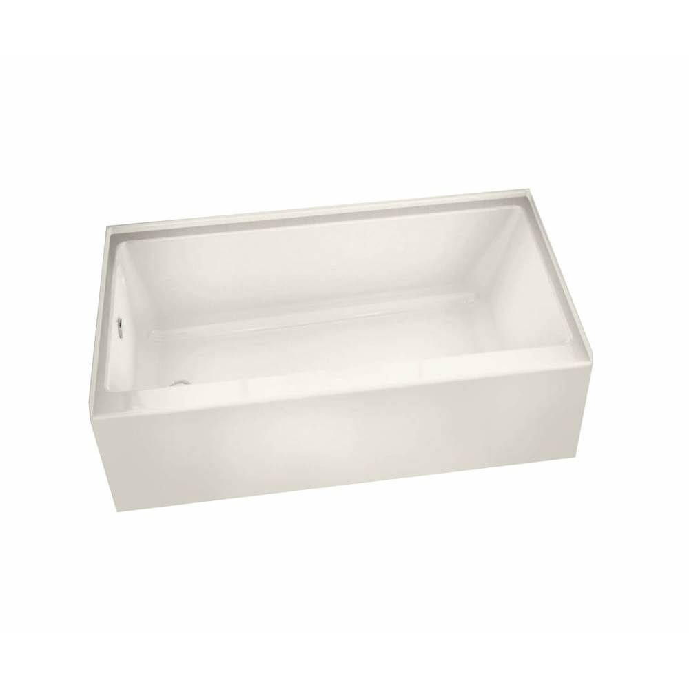 Maax Rubix 6030 AFR Acrylic Alcove Left-Hand Drain Bathtub in Biscuit