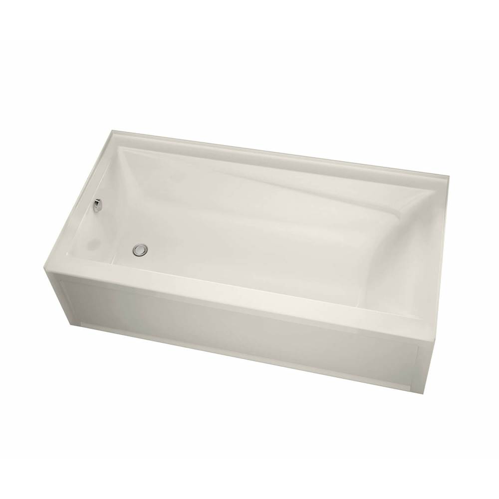 Maax Exhibit 6042 IFS Acrylic Alcove Left-Hand Drain Combined Whirlpool & Aeroeffect Bathtub in Biscuit
