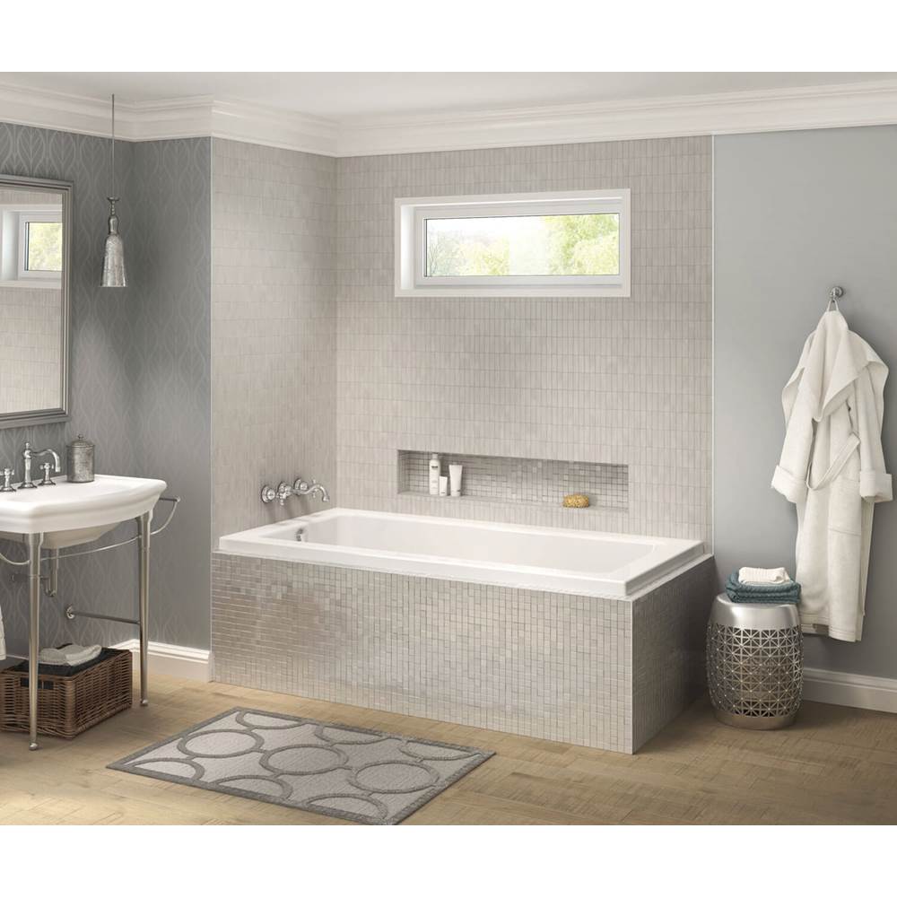Maax Pose 6636 IF Acrylic Corner Left Right-Hand Drain Combined Whirlpool & Aeroeffect Bathtub in White