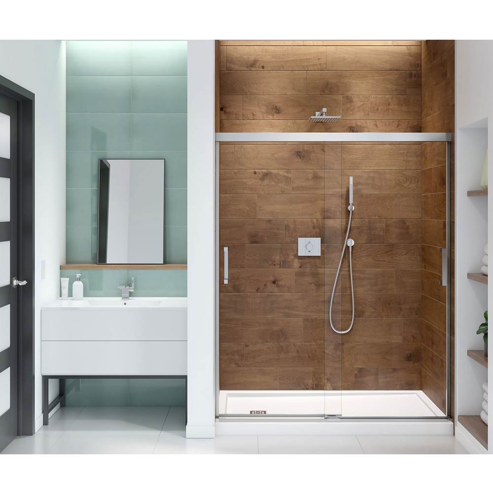 Maax Incognito 70 56-59 x 70 1/2 in. 8mm Sliding Shower Door for Alcove Installation with Clear glass in Chrome