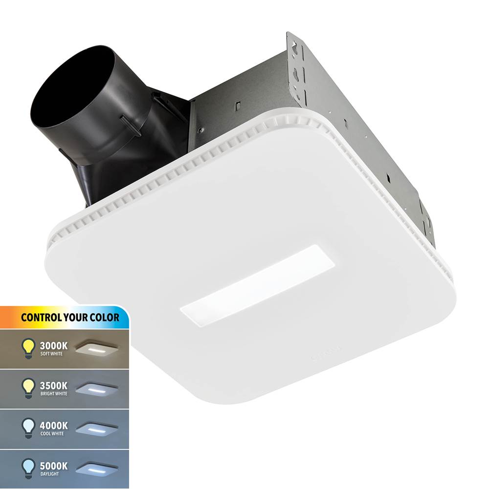 Broan Nutone 80 CFM Bathroom Exhaust Fan with CCT LED Light CleanCover™ Grille, ENERGY STAR