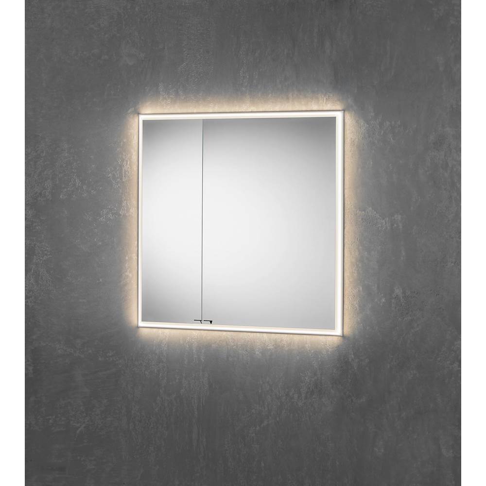 SIDLER® Quadro 2 Offset Mirror Doors (11 3/4'' / 19 5/8'') Built-in GFCI outlet and USB port, Night Light Function W 35 1/2'' / H 36'' / D 4'' 4000K