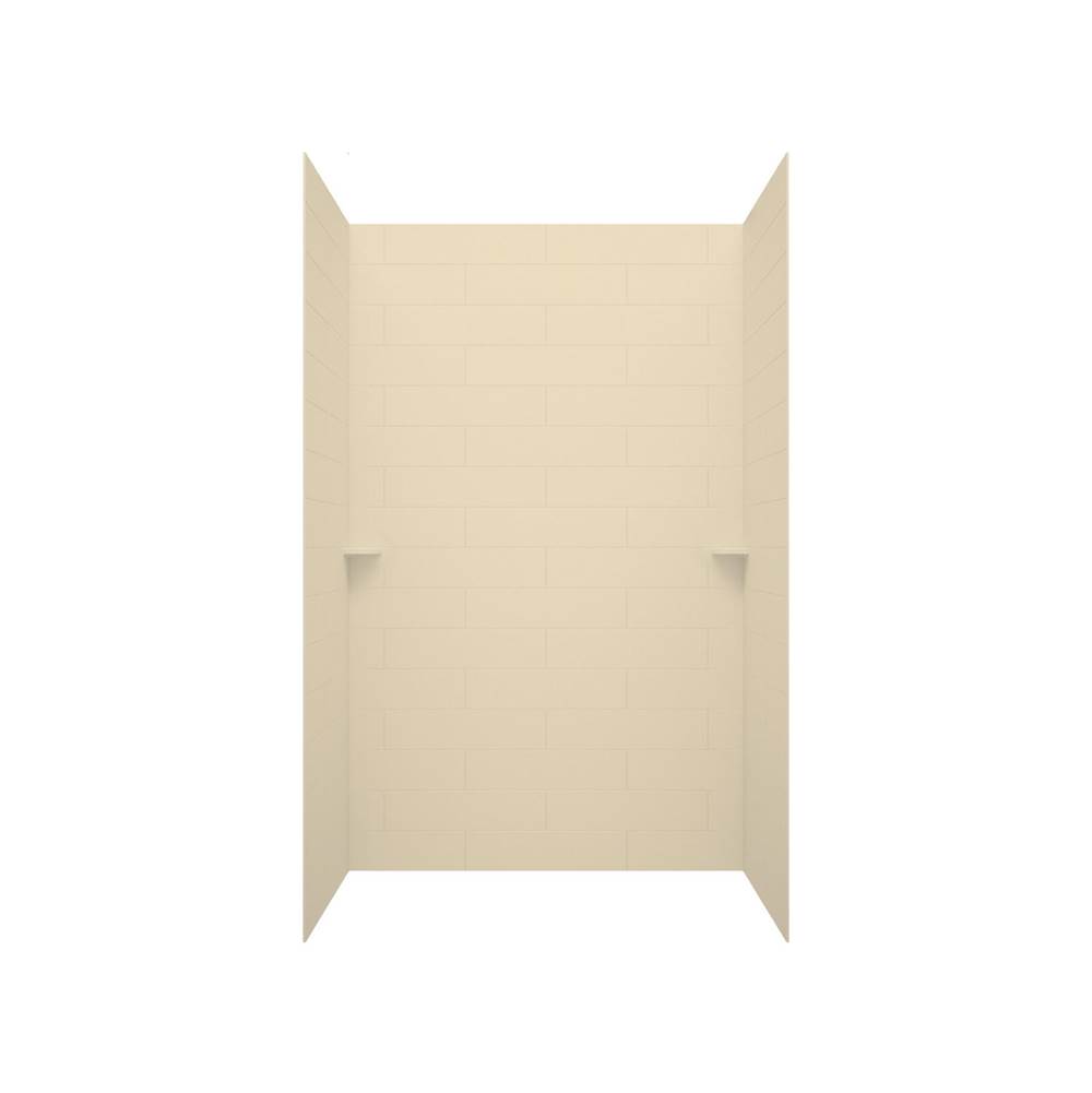 Swan MSMK84-3662 36 x 62 x 84 Swanstone® Modern Subway Tile Glue up Shower Wall Kit in Bone