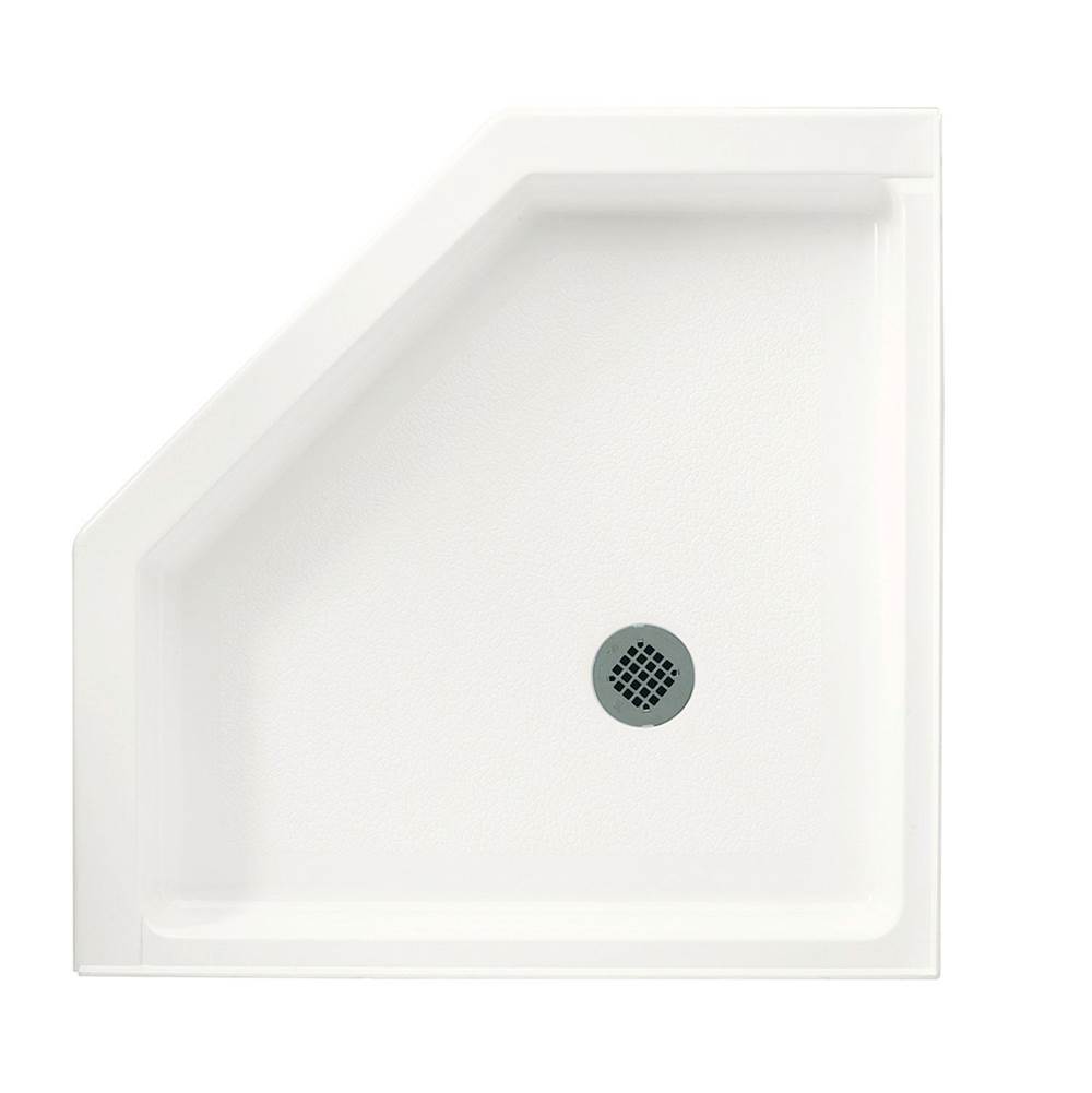 Swan SS-38NEO 38 x 38 Swanstone Corner Shower Pan with Center Drain Charcoal Gray