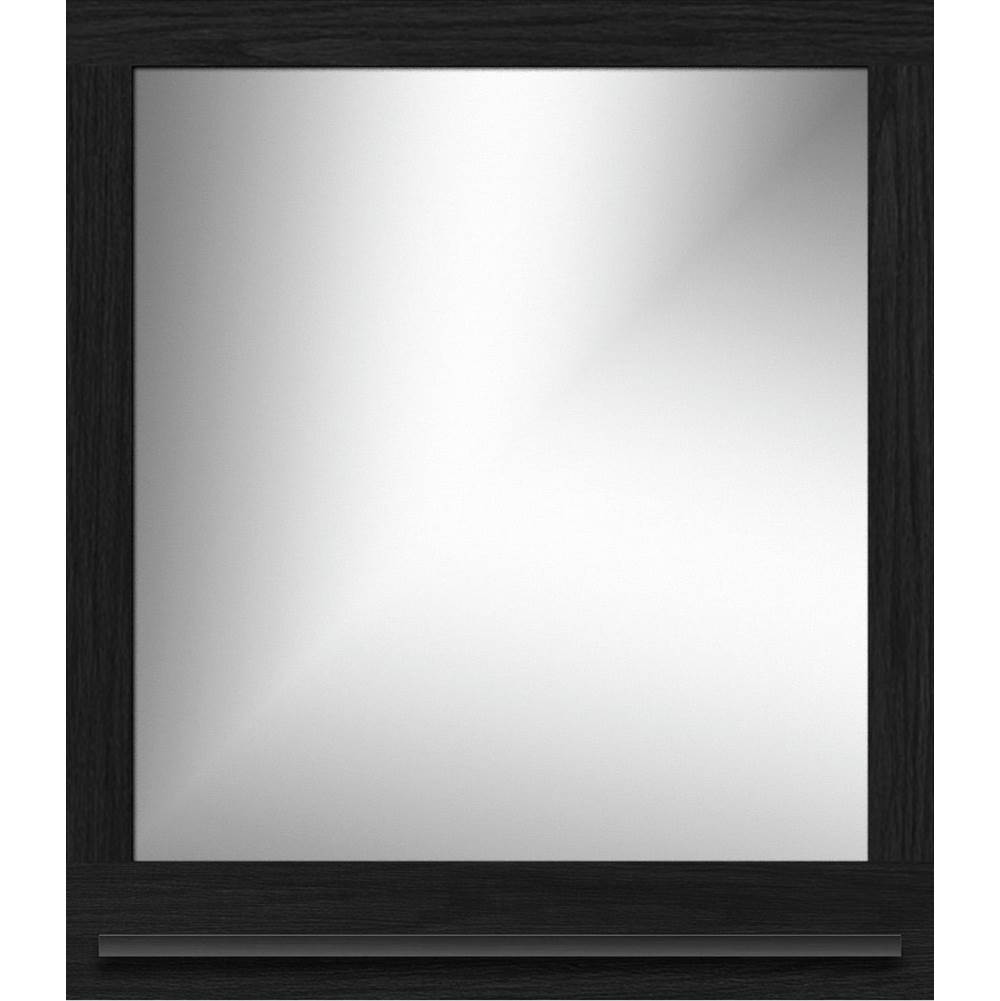 Strasser Woodenworks 30 X 4.5 X 33.5 Framed Mirror Non-Bev Square Midnight Oak W/Shf