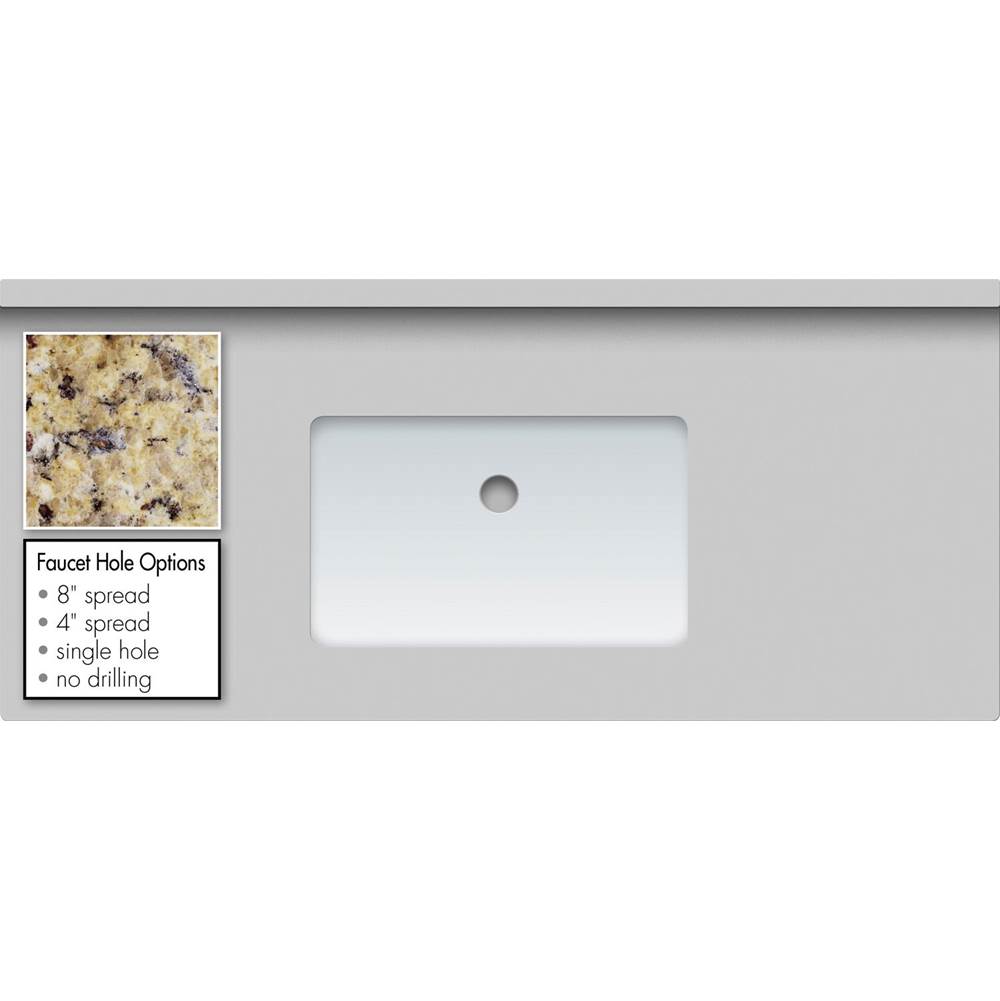Strasser Woodenworks 43 X 19 X 1.25 Countertop Granite New Ven Gold Sm Rect White