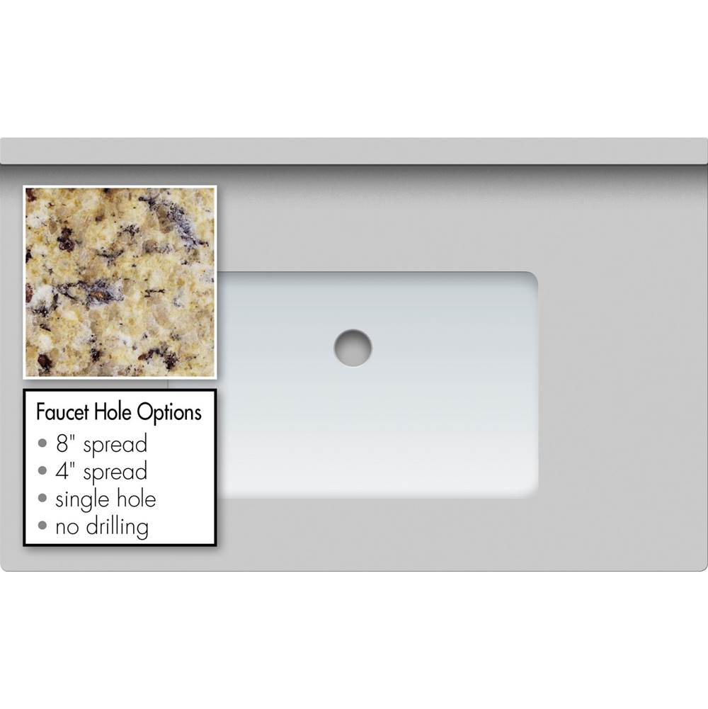 Strasser Woodenworks 31 X 19 X 1.25 Countertop Granite New Ven Gold Sm Rect White