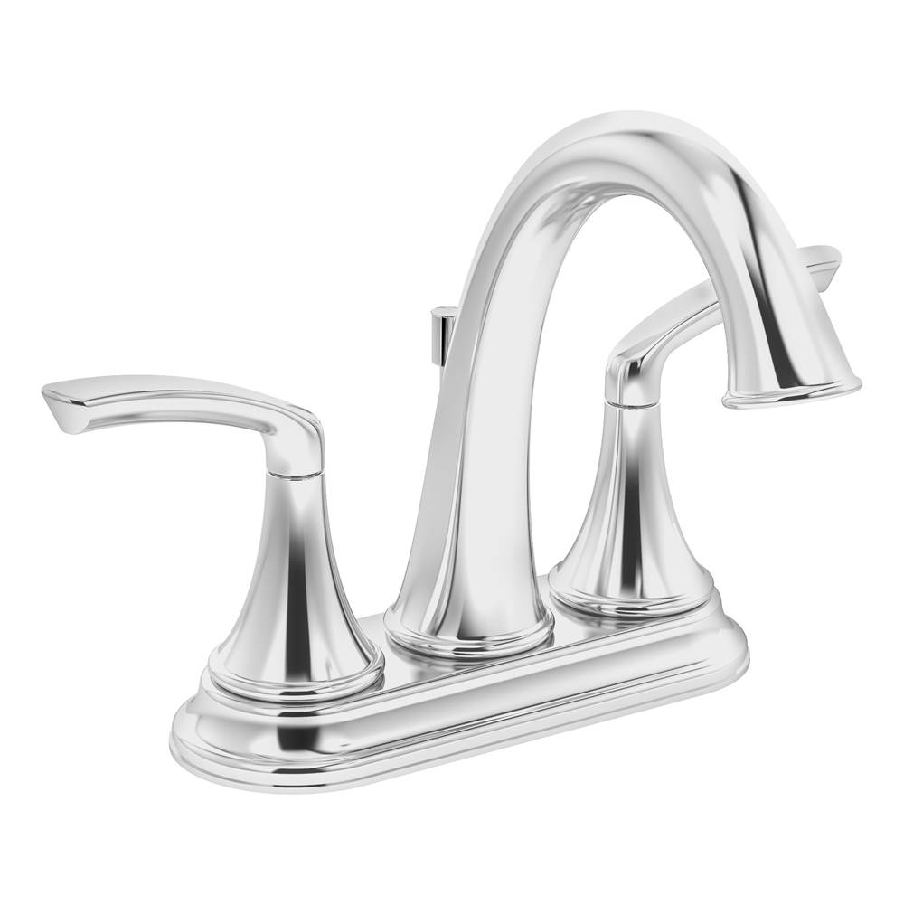 Symmons Elm 4 in. Centerset 2-Handle Bathroom Faucet with Drain Assembly in Polished Chrome (1.5 GPM)