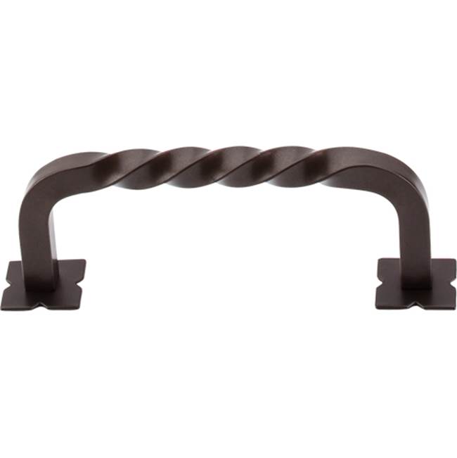 Top Knobs Square Twist D Pull 3 3/4 inch (c-c) w/Backplates Oil Rubbed Bronze