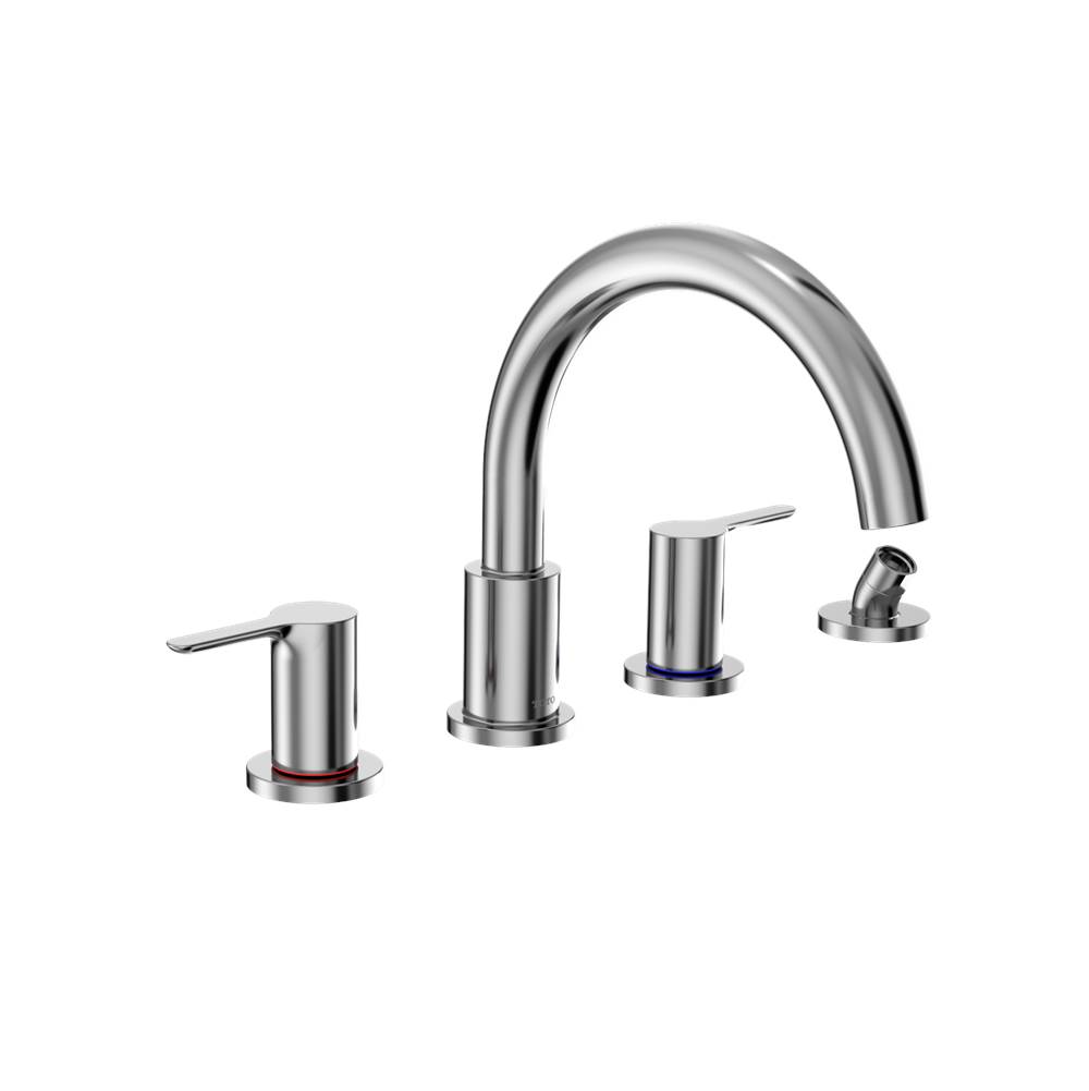TOTO Toto® Lb Two-Handle Deck-Mount Roman Tub Filler Trim With Handshower, Polished Chrome
