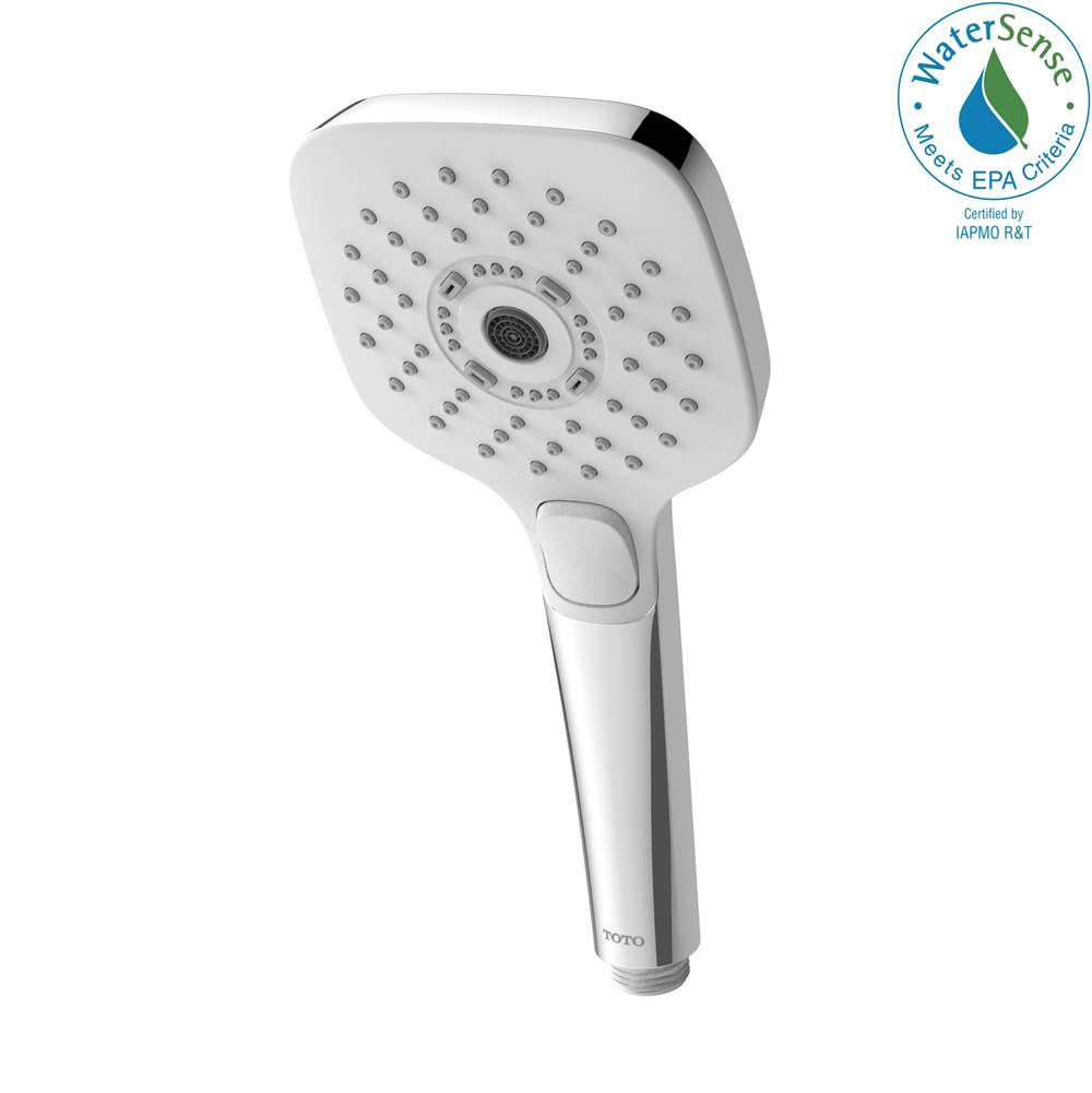 TOTO Toto® G Series 1.75 Gpm Multifunction 4 Inch Square Handshower With Active Wave, Comfort Wave, And Warm Spa, Polished Nickel