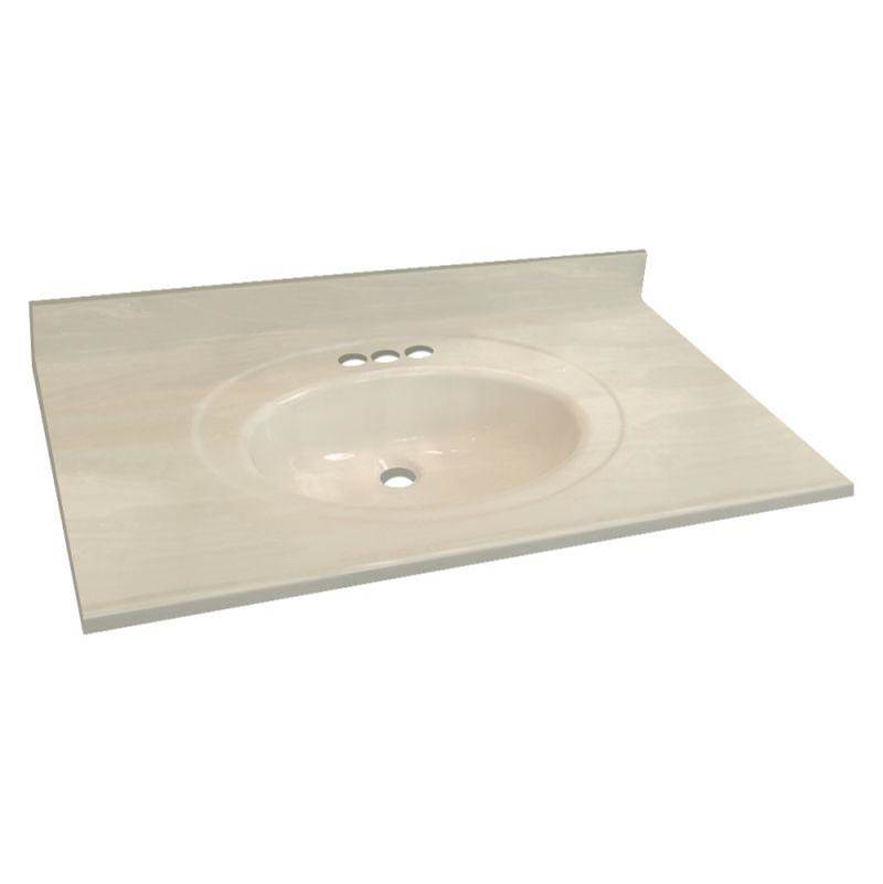 Transolid Transolid Samson 37x22 Cult Marble White on Bone 4''